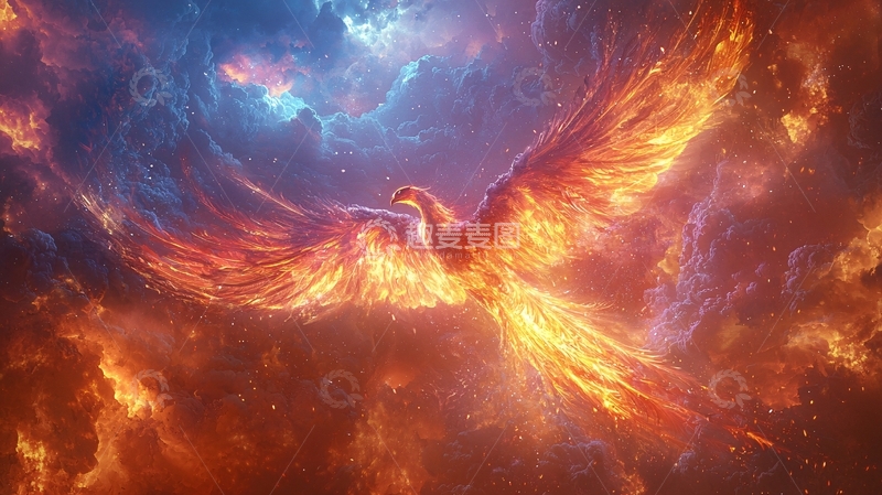 高清大图下载【趣麦麦图】火焰凤凰