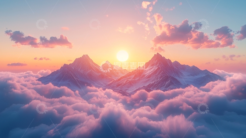 高清大图下载【趣麦麦图】云海日出