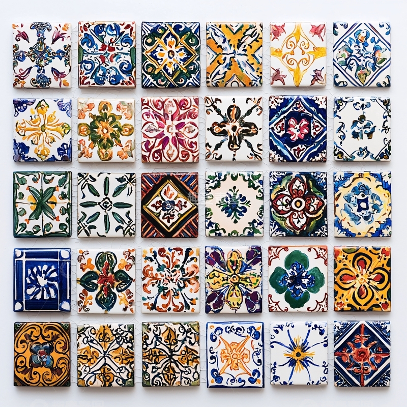 高清大图下载【趣麦麦图】彩色瓷砖拼贴