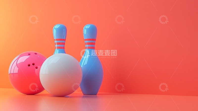 高清大图下载【趣麦麦图】保龄球运动器材摆拍