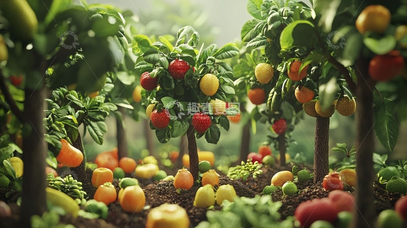 高清大图下载【趣麦麦图】迷你水果树