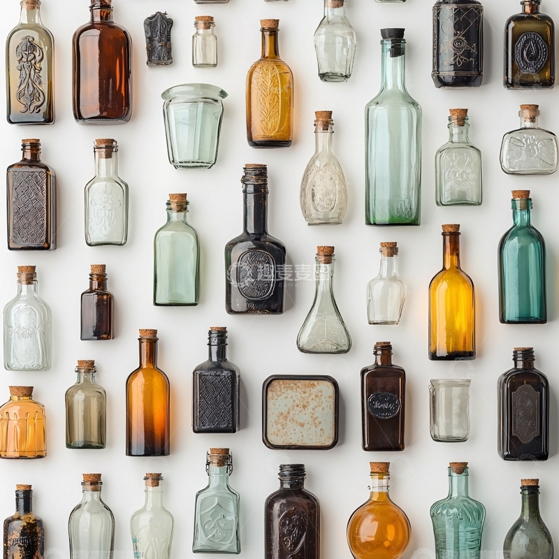 高清大图下载【趣麦麦图】古董玻璃瓶收藏
