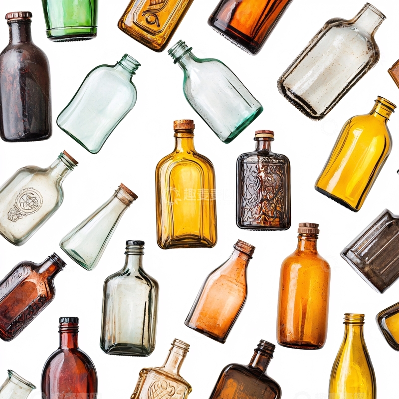 高清大图下载【趣麦麦图】复古玻璃瓶