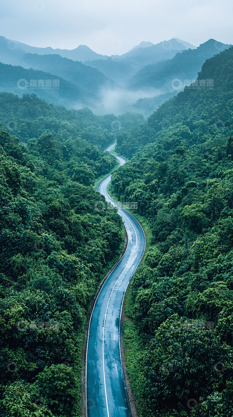 高清大图下载【趣麦麦图】山路蜿蜒