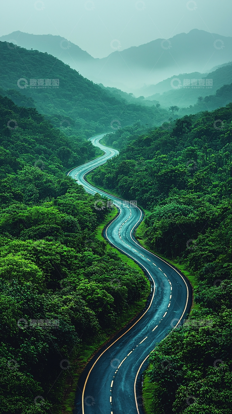 高清大图下载【趣麦麦图】山路蜿蜒