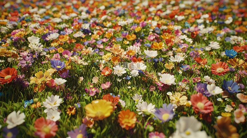 高清大图下载【趣麦麦图】彩色野花地毯