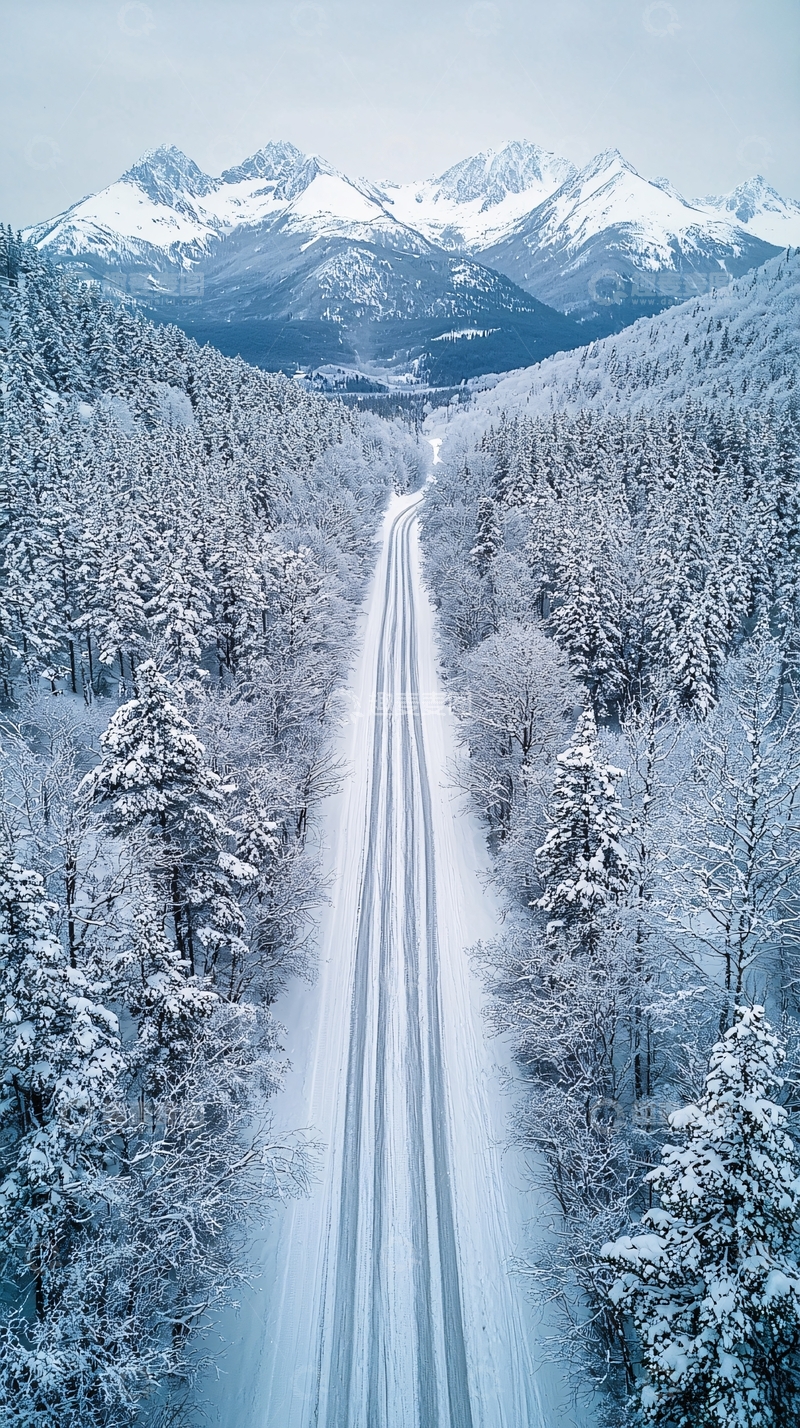 高清大图下载【趣麦麦图】雪山公路