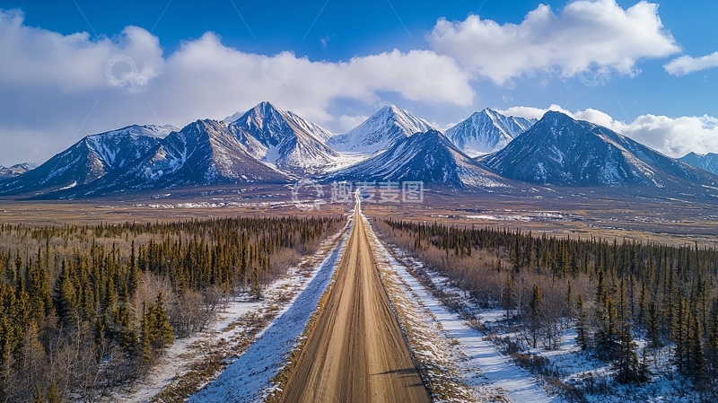 高清大图下载【趣麦麦图】雪山公路