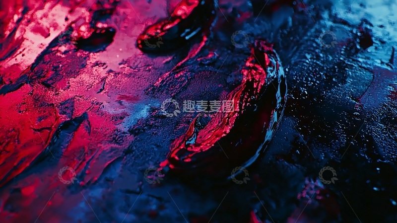 高清大图下载【趣麦麦图】红蓝油彩肌理质感