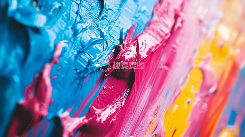 高清大图下载【趣麦麦图】油画颜料肌理特写