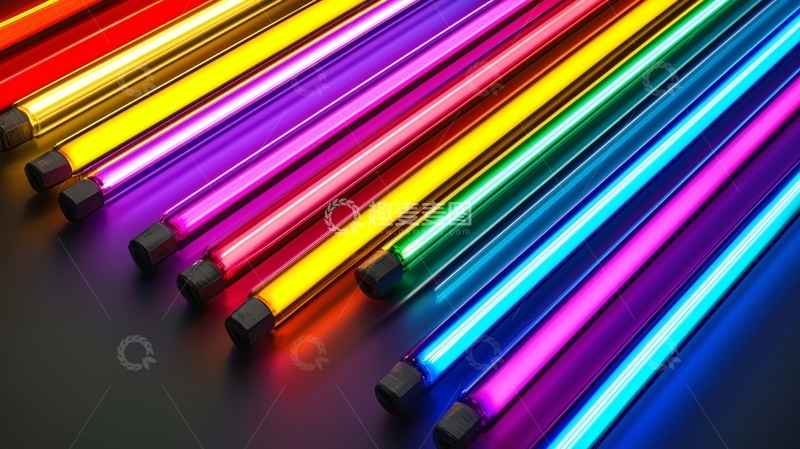 高清大图下载【趣麦麦图】彩色荧光灯管