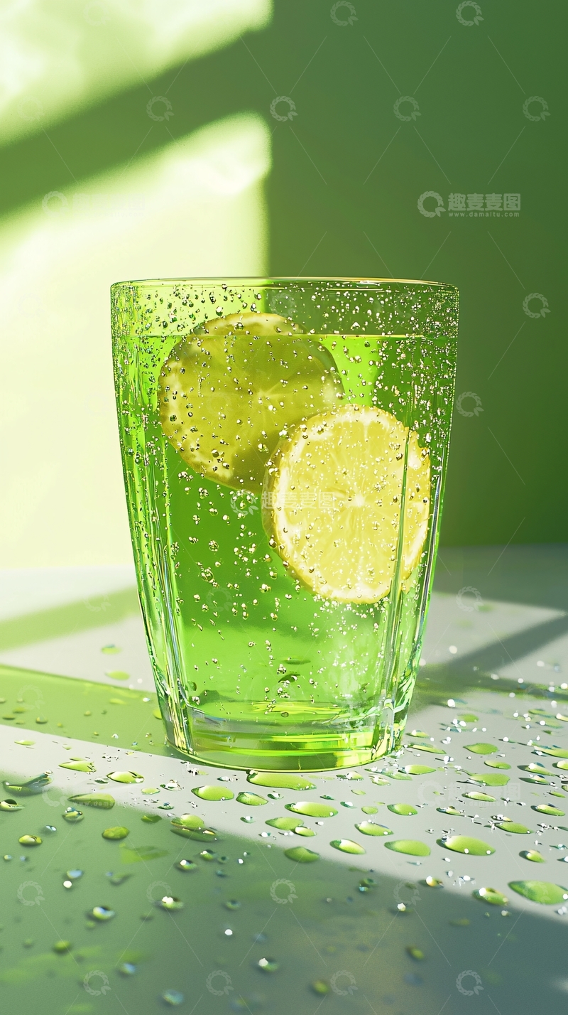 高清大图下载【趣麦麦图】绿柠檬苏打水