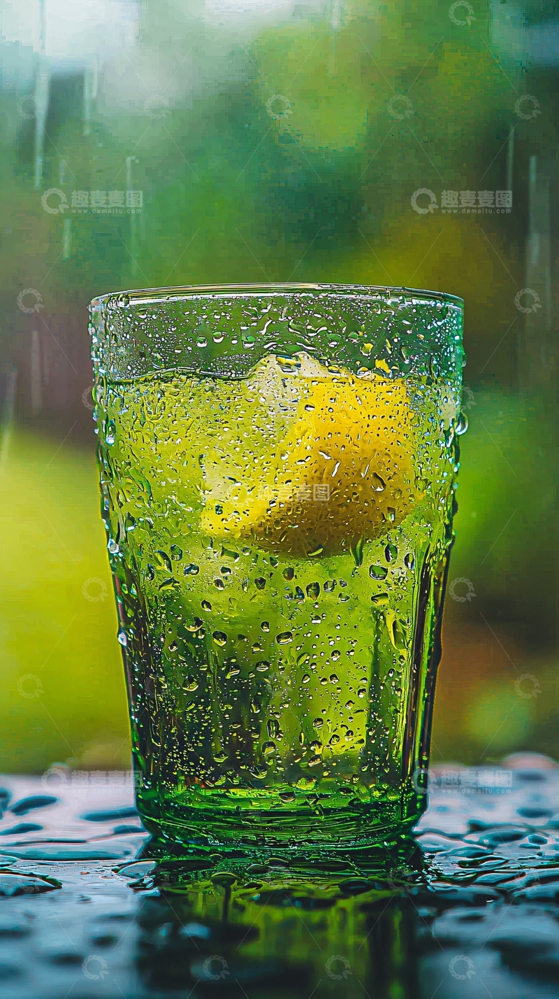 高清大图下载【趣麦麦图】雨天柠檬水
