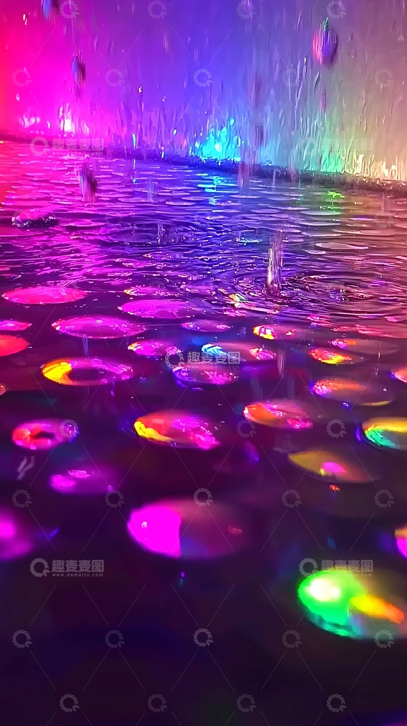 高清大图下载【趣麦麦图】彩色喷泉水滴