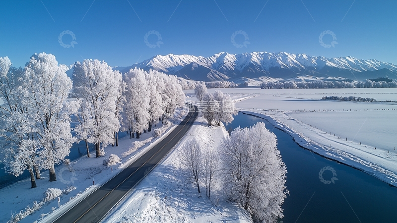 高清大图下载【趣麦麦图】雪景公路
