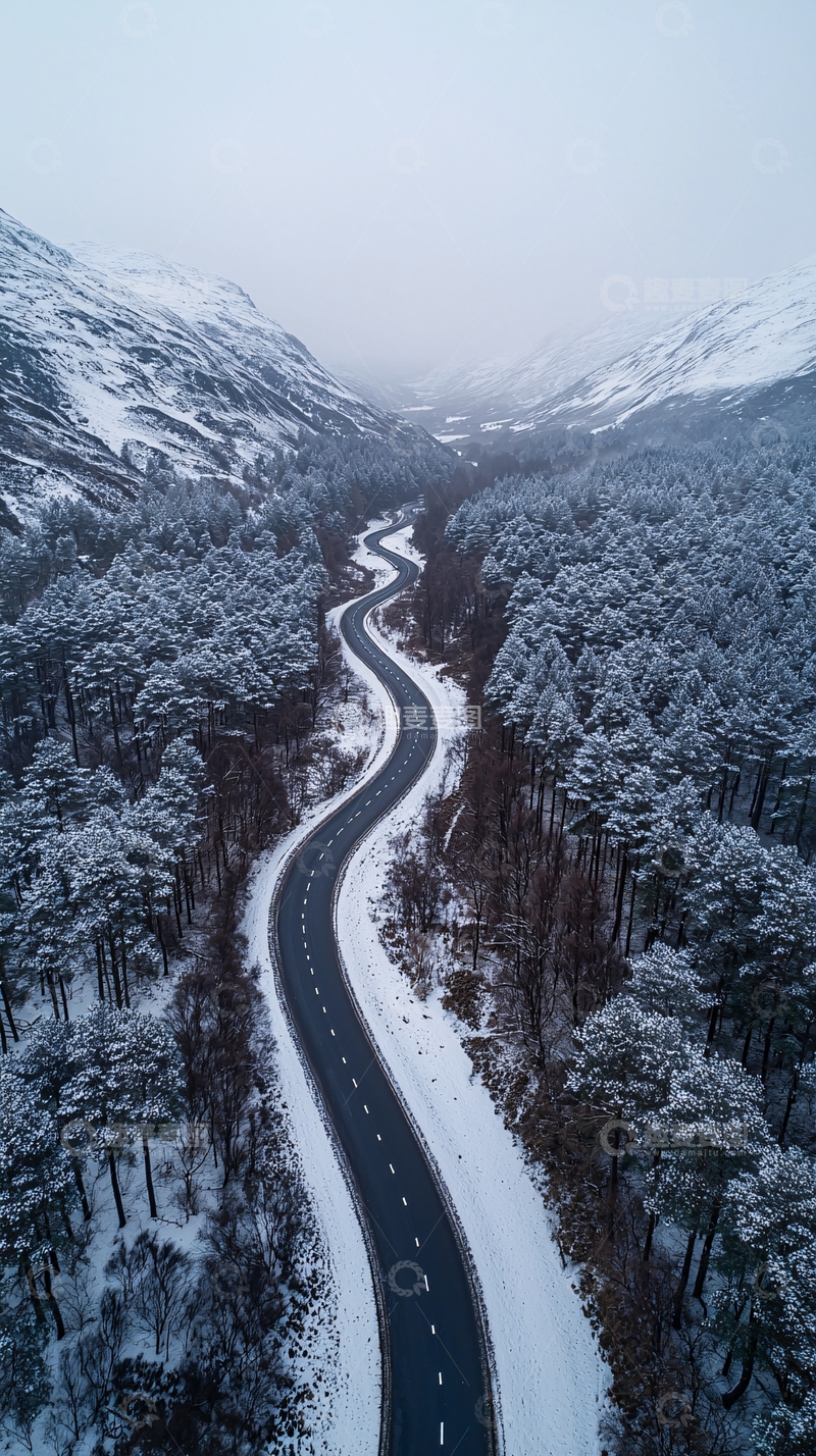 高清大图下载【趣麦麦图】雪山公路