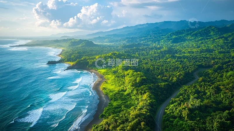 高清大图下载【趣麦麦图】海岸线森林景观