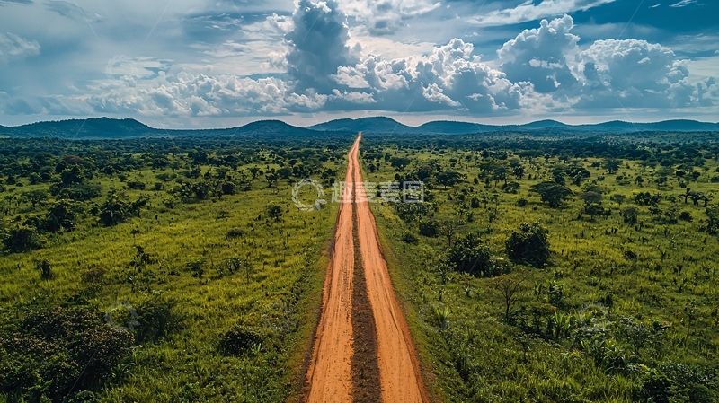 高清大图下载【趣麦麦图】旷野中的笔直道路