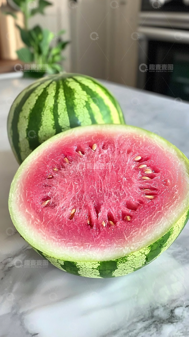 高清大图下载【趣麦麦图】新鲜多汁的西瓜切片