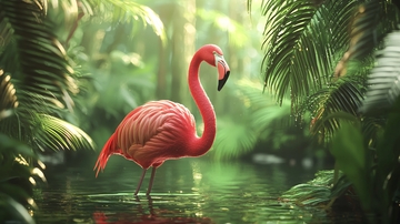 粉红火烈鸟雨林