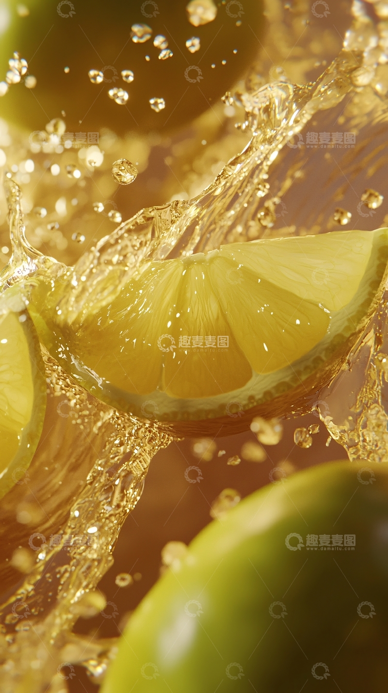 高清大图下载【趣麦麦图】青柠汁飞溅