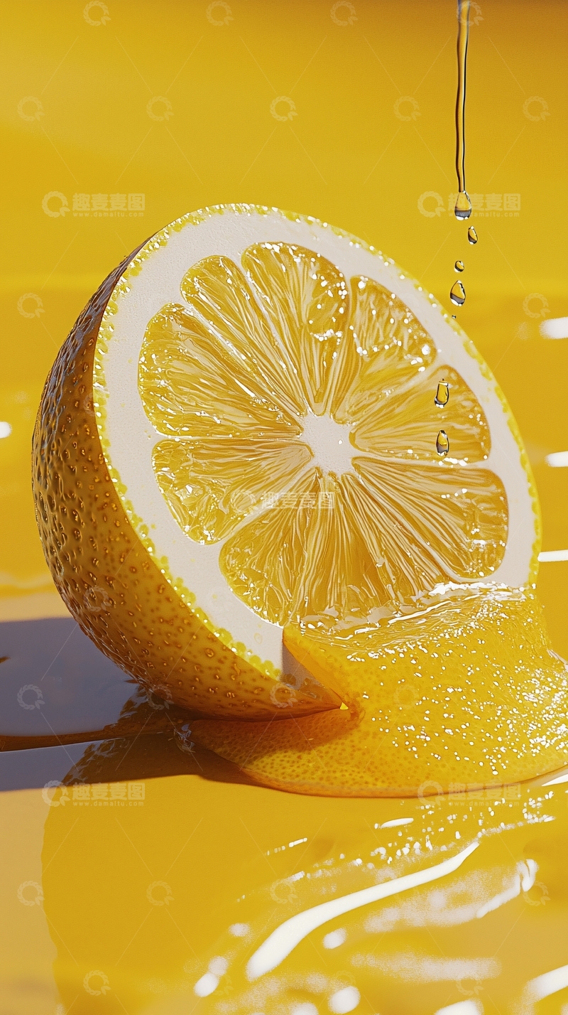 高清大图下载【趣麦麦图】柠檬汁滴落