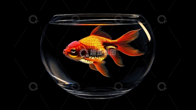 高清大图下载【趣麦麦图】黑底金鱼鱼缸