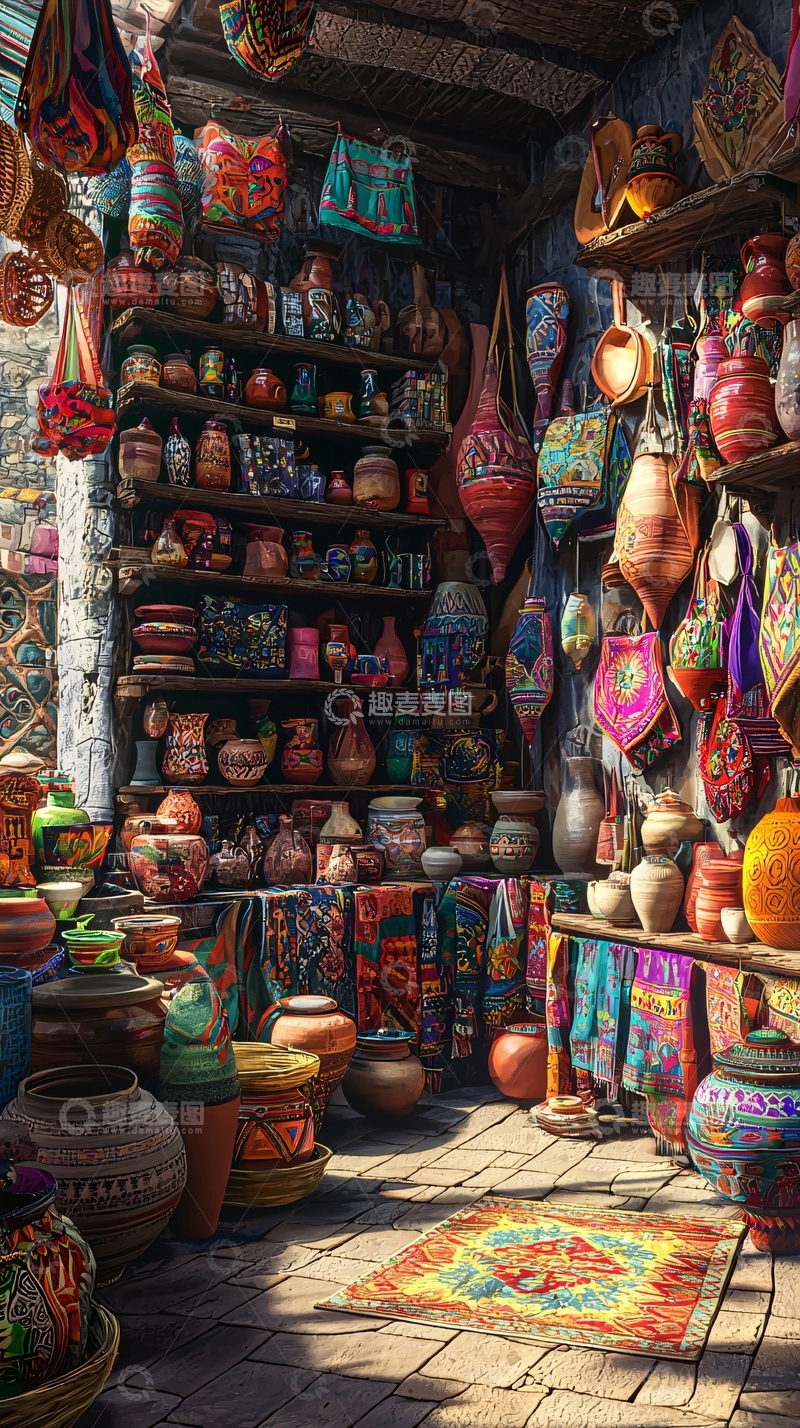 高清大图下载【趣麦麦图】充满异域风情的陶器商店