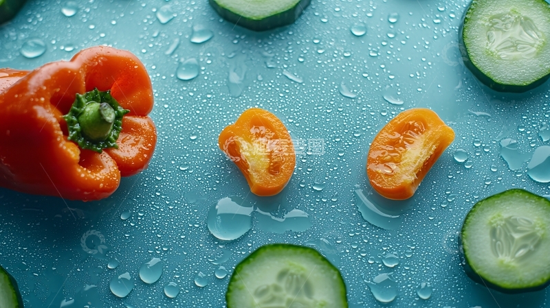 高清大图下载【趣麦麦图】红椒黄瓜蔬菜素材