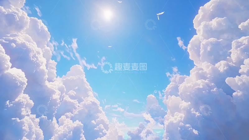 高清大图下载【趣麦麦图】蓝天白云阳光灿烂