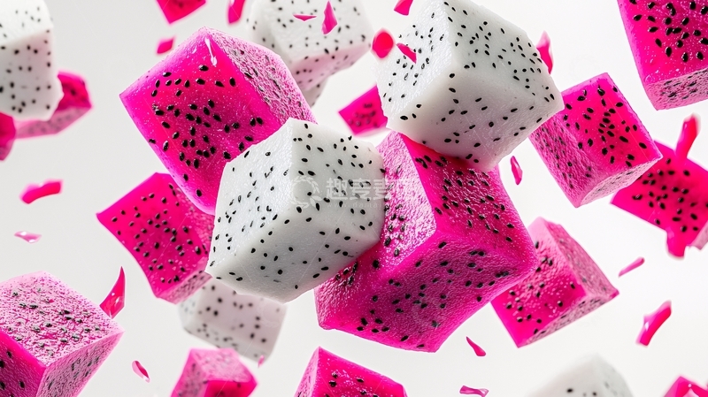 高清大图下载【趣麦麦图】红肉火龙果方块