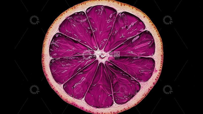 高清大图下载【趣麦麦图】紫色柠檬切片