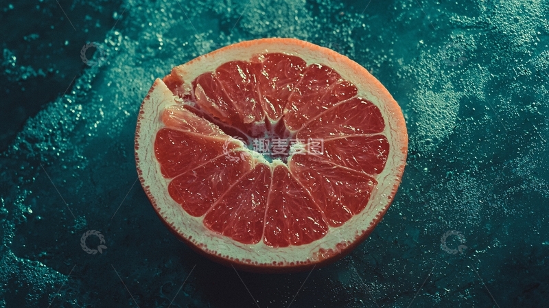 高清大图下载【趣麦麦图】红宝石般的柚子切片