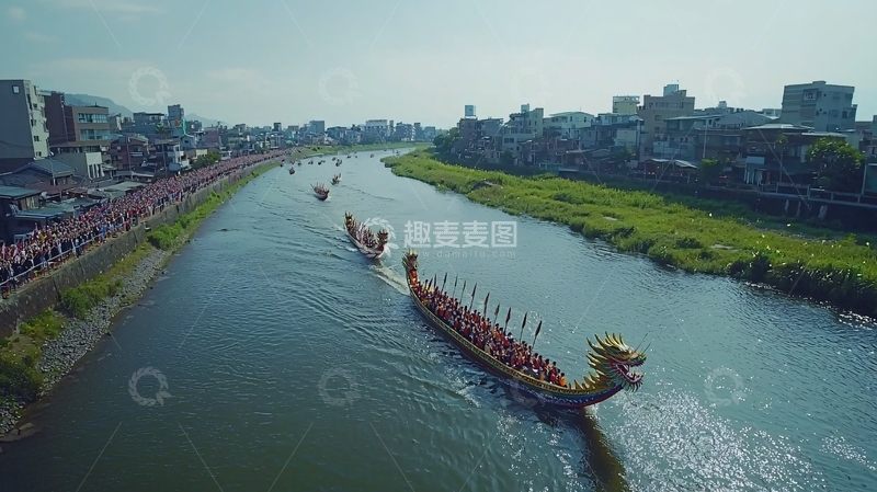 高清大图下载【趣麦麦图】龙舟赛