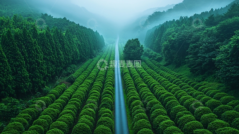高清大图下载【趣麦麦图】茶园公路