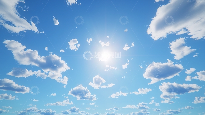 高清大图下载【趣麦麦图】晴朗天空白云阳光