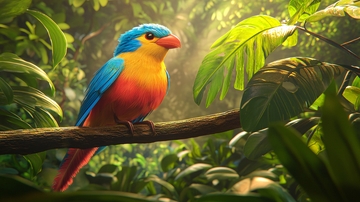 热带雨林彩色鹦鹉