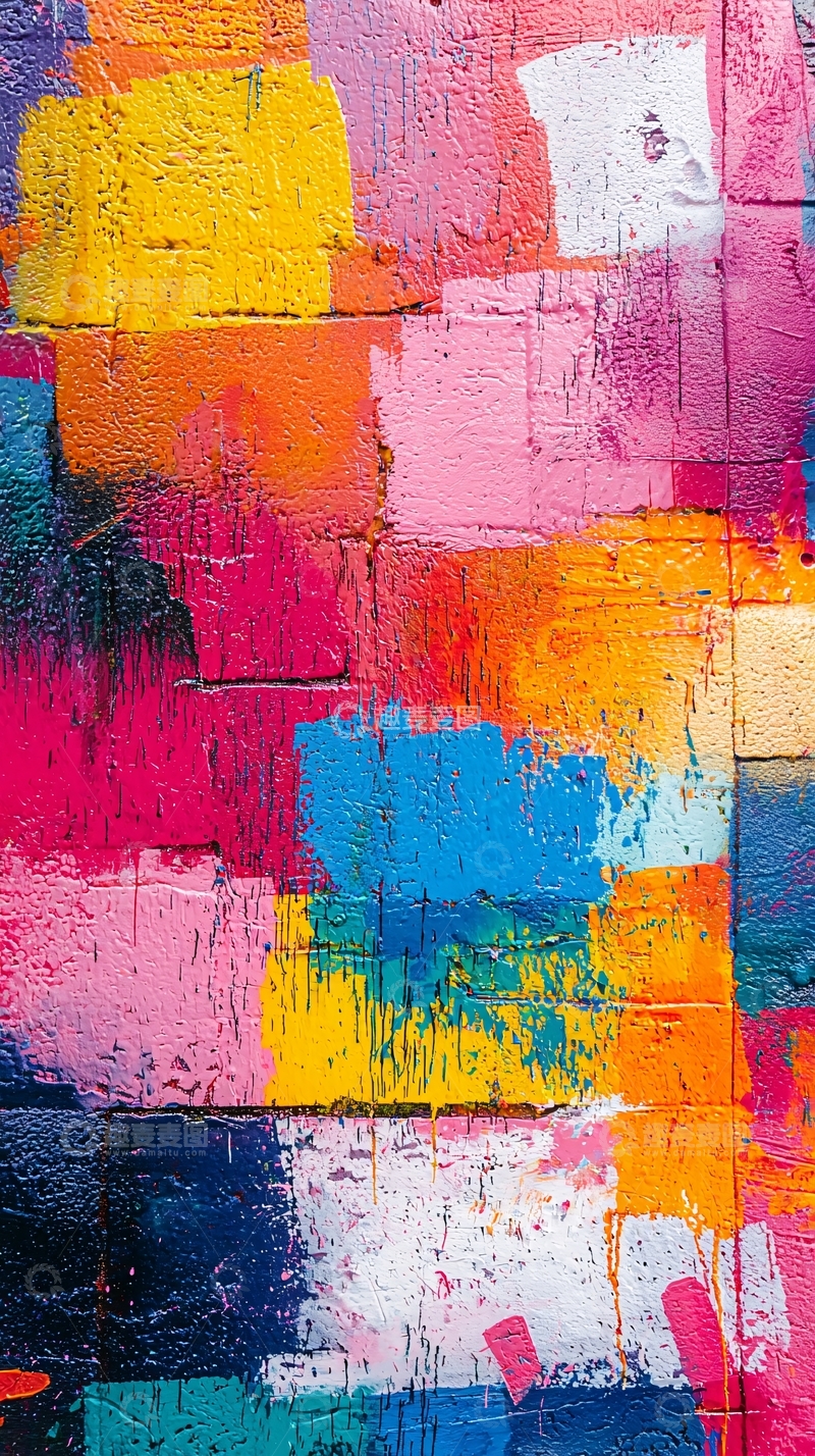 高清大图下载【趣麦麦图】彩色涂鸦墙面