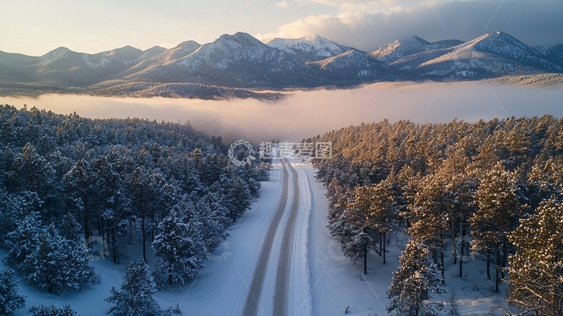 高清大图下载【趣麦麦图】雪山公路