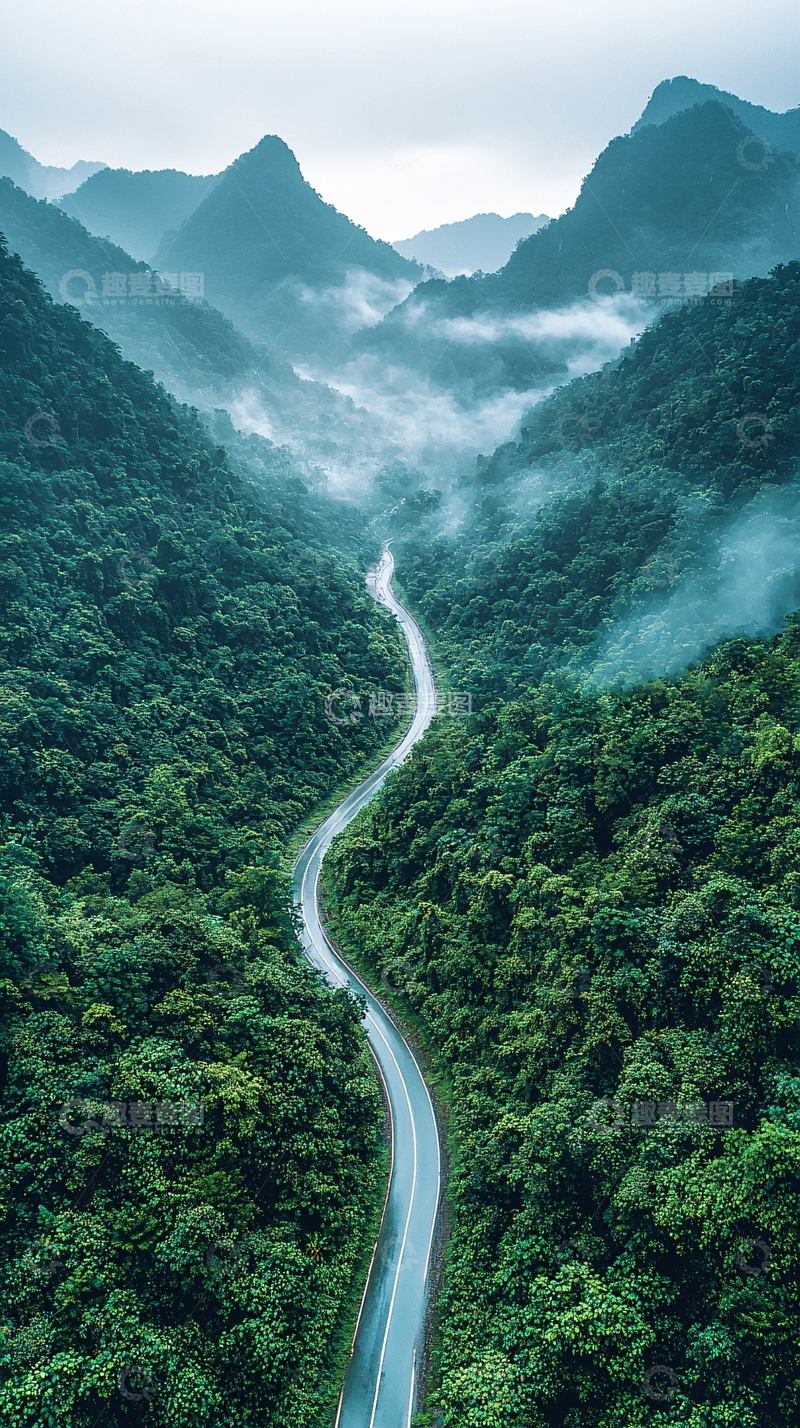 高清大图下载【趣麦麦图】山路蜿蜒