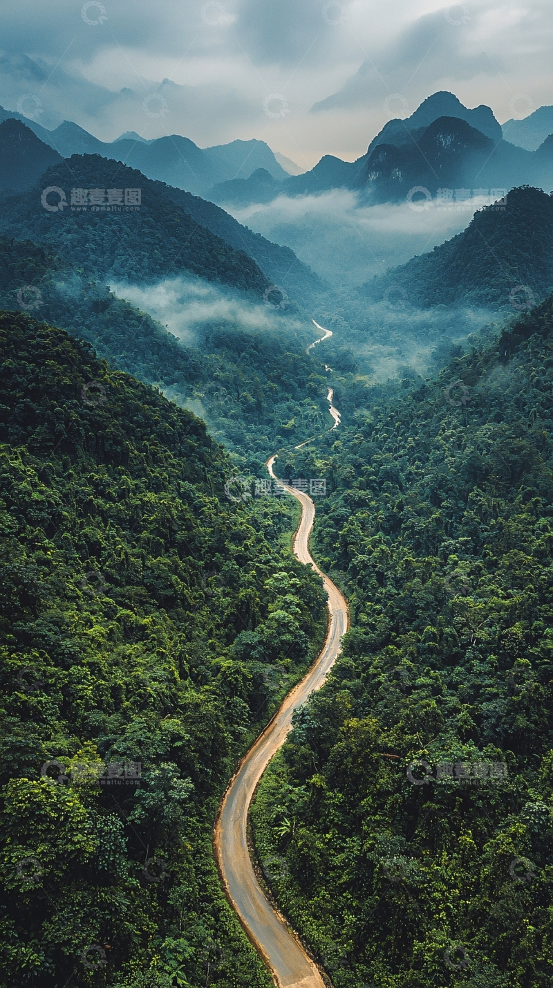 高清大图下载【趣麦麦图】山路蜿蜒