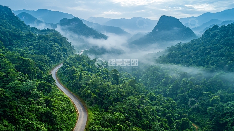 高清大图下载【趣麦麦图】山路蜿蜒