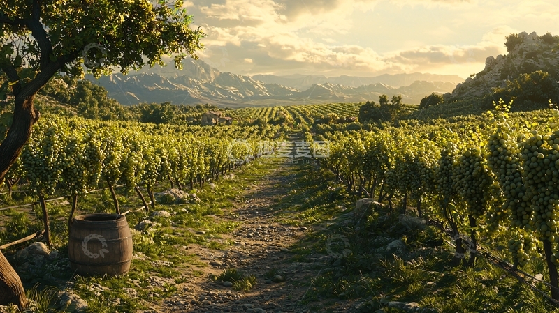 高清大图下载【趣麦麦图】阳光下的葡萄园