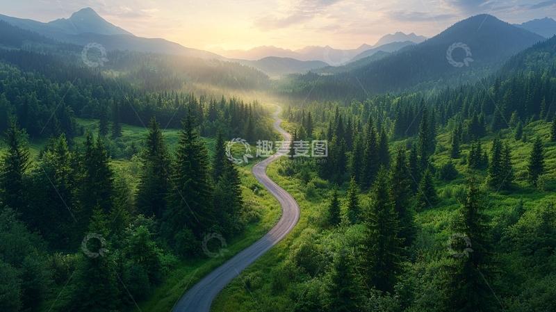 高清大图下载【趣麦麦图】山路蜿蜒通向远方