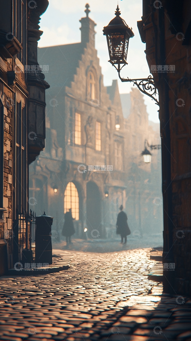 高清大图下载【趣麦麦图】古老欧洲街道清晨