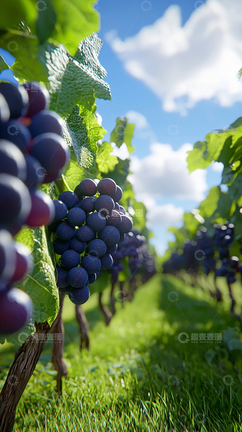 高清大图下载【趣麦麦图】阳光下的葡萄园