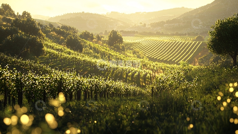 高清大图下载【趣麦麦图】阳光洒在葡萄园