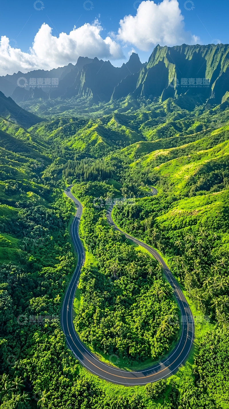 高清大图下载【趣麦麦图】山路蜿蜒