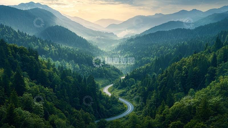 高清大图下载【趣麦麦图】山路蜿蜒通幽谷