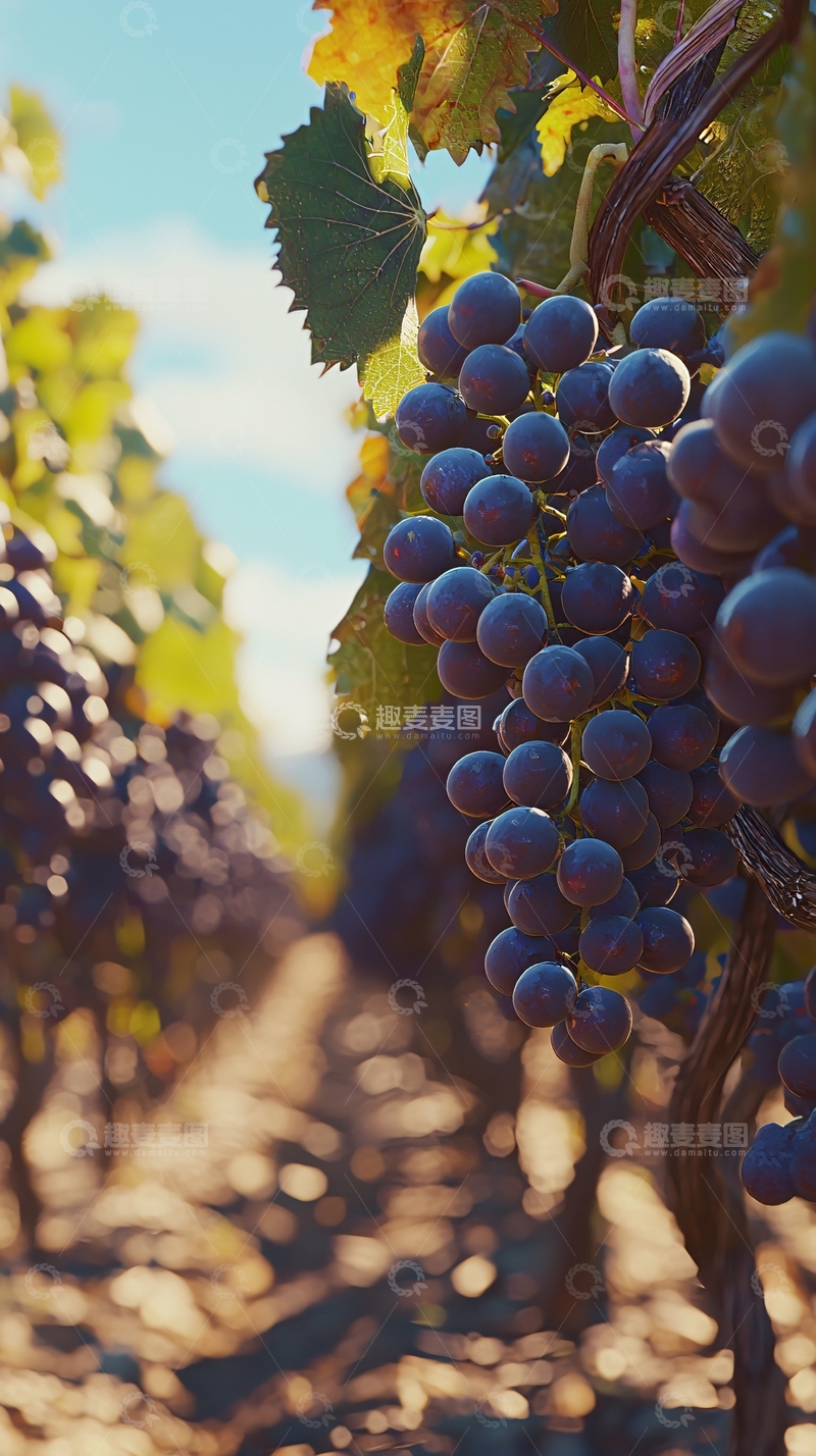 高清大图下载【趣麦麦图】阳光下的葡萄园